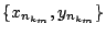 $\{x_{n_{k_m}},y_{n_{k_m}}\}$