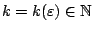 $k=k(\varepsilon) \in \mathbb{N}$