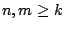 $n,m \geq k$