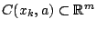 $C(x_k,a)\subset \mathbb{R}^m$