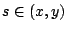 $s\in (x,y)$