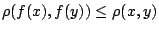 $\rho(f(x),f(y))\leq\rho(x,y)$