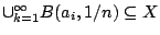 $\cup_{k=1}^{\infty}B(a_i,1/n)\subseteq X$
