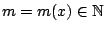 $m=m(x)\in \mathbb{N}$