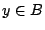$y\in B$
