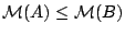 $\mathcal{M}(A)\leq\mathcal{M}(B)$